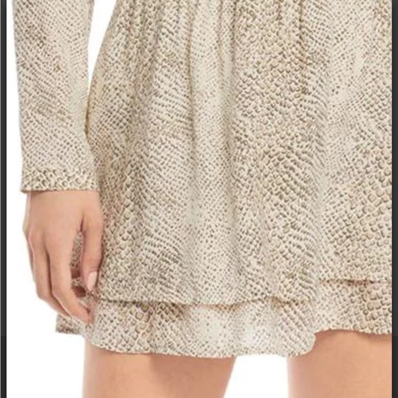 Rails Tan & Cream Jasmine Smocked Long Sleeve Dress in Snakeskin - Picture 10 of 16